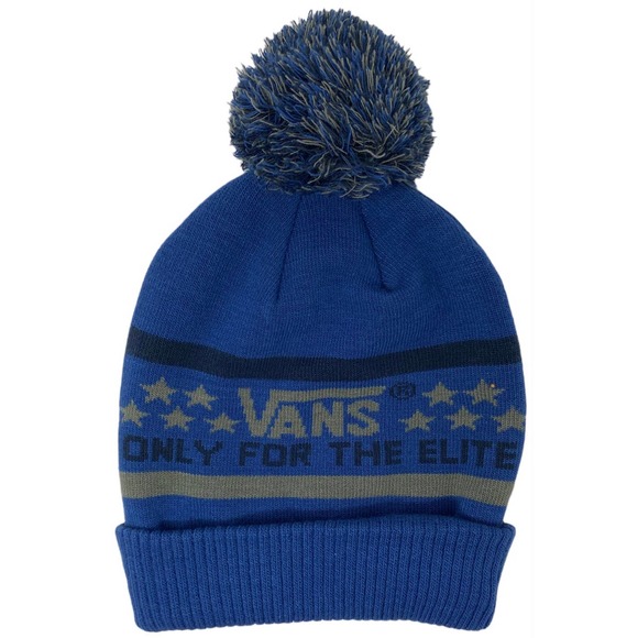 Vans Other - Vans Off The Wall Men's Elite Pom Cuff Beanie - Blue/Gray